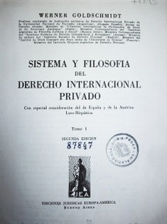 Sistema y Filosofía del Derecho Internacional Privado