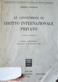 Le convenzioni di dirito internazionale privato