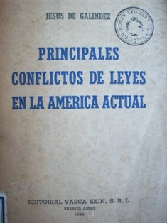 Principales conflictos de leyes en la América Latina