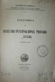 Cuestiones de derecho internacional privado