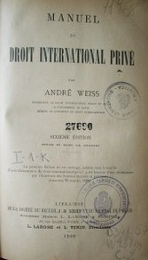 Manuel de droit international privé