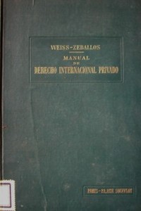 Manual de derecho internacional privado