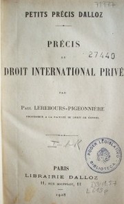 Précis de droit international privé