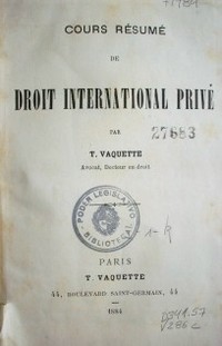 Cours résumé de droit international privé