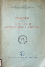 Principios de derecho internacional privado