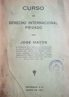 Curso de Derecho Internacional Privado