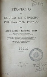 Proyecto de código de derecho internacional privado