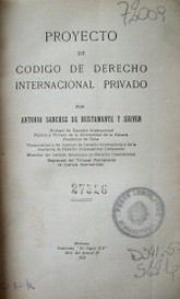 Proyecto de código de derecho internacional privado