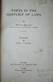 Torts in the conflict of laws