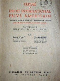 Exposé du Droit International Privé Américain