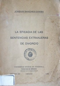 La eficacia de las sentencias extranjeras de divorcio