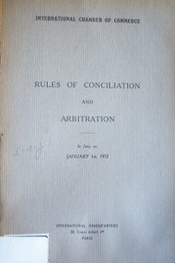 Rules of conciliation and arbitration : in force on january 1st 1932