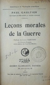 Leçons morales de la Guerre