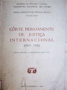 Côrte permanente de justiça internacional (1923 - 1930)