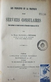 Les principes et la pratique des Services Consulaires