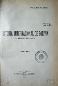 Historia internacional de Bolivia