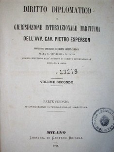 Diritto diplomatico e giurisdizione internazionale marittima