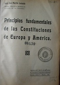 Principios fundamentales de las Constituciones de Europa y América