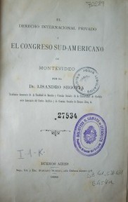 El derecho internacional privado y el congreso internacional privado de Montevideo