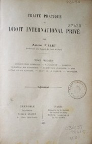 Traité pratique de droit international privé