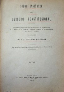 Sobre enseñanza del derecho constitucional