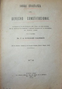 Sobre enseñanza del derecho constitucional