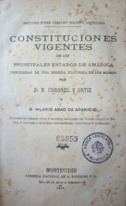 Constituciones vigentes de los principales estados de América precedidas de una reseña histórica de los mismos