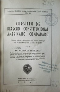 Cursillo de derecho constitucional americano comparado