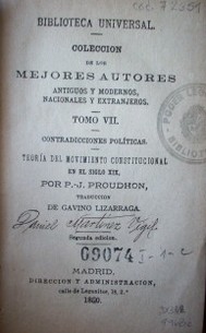 Contradicciones políticas : teoría del movimiento constitucional en el siglo XIX