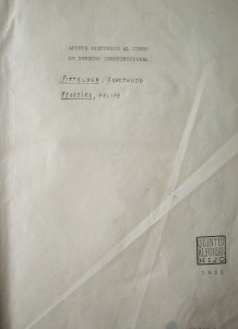 Aporte histórico al curso de Derecho Constitucional