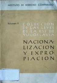 Nacionalización y expropiación en el derecho de la RSF de Yugoslavia