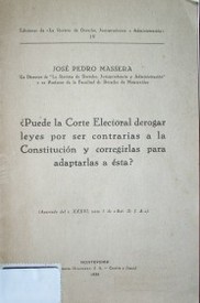 ¿Puede la Corte Electoral derogar leyes por ser contrarias a la Constitución y corregirlas para adaptarlas?