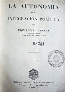 La autonomía en la integración política