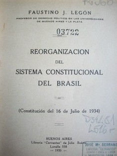 Reorganización del sistema constitucional del Brasil