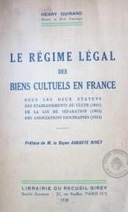 Le régime légal des biens cultuels en France