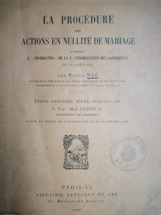 La procédure des actions en nullité de mariage