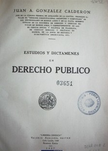 Estudios y dictámenes en Derecho público