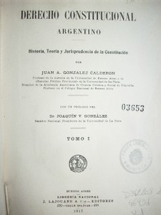 Derecho constitucional argentino : historia, teoría y jurisprudencia de la Constitución