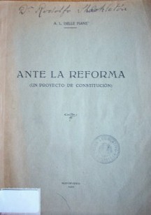 Ante la reforma : (un proyecto de constitución)