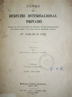 Curso de Derecho Internacional Privado