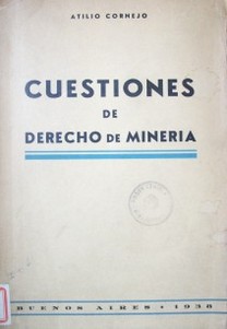 Cuestiones de derecho de minería