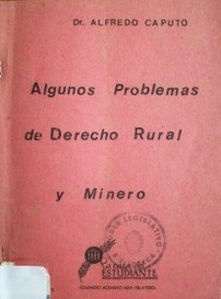 Algunos problemas de derecho rural y minero