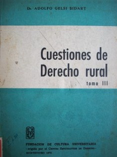 Cuestiones de Derecho rural