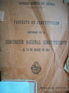 Proyecto de Constitución sancionado por la Convención Nacional Constituyente el 24 de marzo de 1934