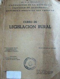 Curso de legislación rural