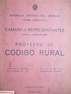 Proyecto de Código Rural