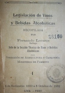 Legislación de Vinos y Bebidas Alcohólicas