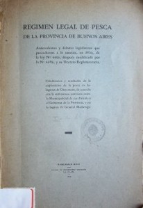 Régimen legal de pesca de la Provincia de Buenos Aires