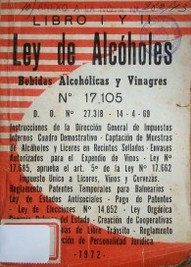 Ley de Alcóholes : bebidas alcohólicas y vinagres,  nº 17105