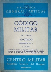 Código Militar de 1884 anotado